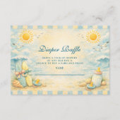 Sunny Surf Vibes Baby Shower Dipper Raffle エンクロージャーカード (正面)
