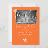 Sunny Tropical Hand drawn日付写真を保存 招待状 (裏面)