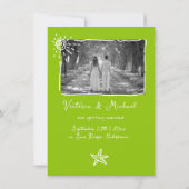 Sunny Tropical Hand drawn日付写真を保存 招待状 (裏面)