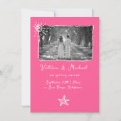 Sunny Tropical Hand drawn日付写真を保存 招待状 (裏面)