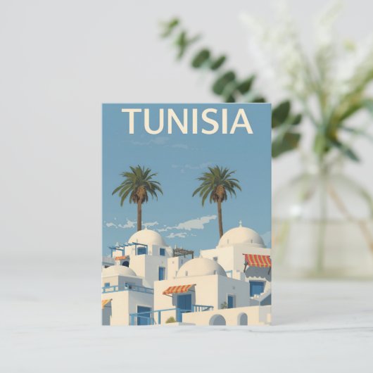 Sunny Tunisia Coastal View ポストカード (スタンド正面)