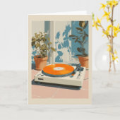 Sunny Turntable with Orange Vinyl カード (黄色い花)