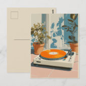 Sunny Turntable with Orange Vinyl ポストカード (正面/裏面)