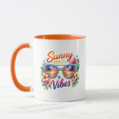 Sunny Vibes Tropical Sunset Sunglasses Two-Tone  マグカップ (左)