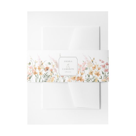 Sunny Wildflower結婚の縁どID1023 招待状ベリーバンド (正面例)