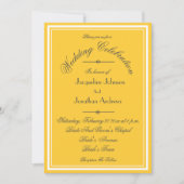 Sunny Yellow All In One RSVP電子メールウェブサイ結婚ト 招待状 (正面)