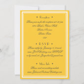 Sunny Yellow All In One RSVP Email Website Wedding 招待状 (裏面)
