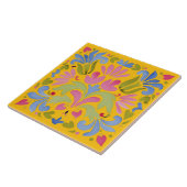 Sunny Yellow and Blue Floral タイル (側面)