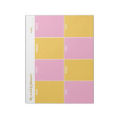Sunny Yellow and Pink Custom Weekly Planner ノートパッド (回転)
