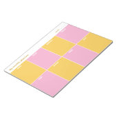 Sunny Yellow and Pink Custom Weekly Planner ノートパッド (アングル)