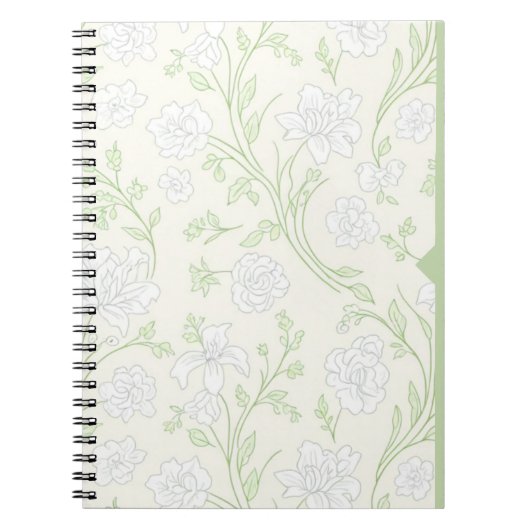 Sunny Yellow Floral Journal Cheerful White Flowers ノートブック (正面)
