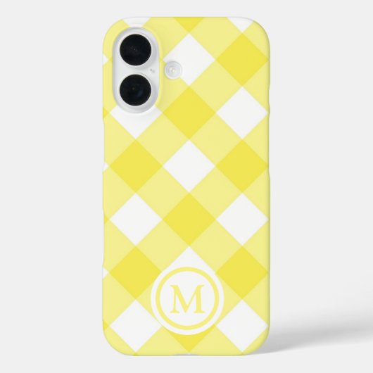 Sunny Yellow Gingham Monogram Case-Mate iPhoneケース (裏面)