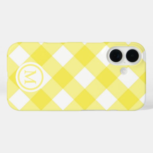 Sunny Yellow Gingham Monogram Case-Mate iPhoneケース (裏面 (横))
