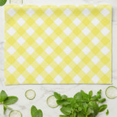 Sunny Yellow Gingham Pattern キッチンタオル (折り畳み)