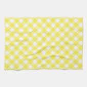 Sunny Yellow Gingham Pattern キッチンタオル (横)