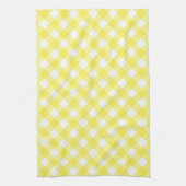 Sunny Yellow Gingham Pattern キッチンタオル (縦)