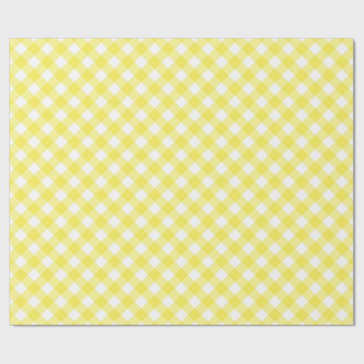Sunny Yellow Gingham Pattern ラッピングペーパー (フラット)