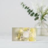 Sunny Yellow Mimosa Floral Geometric Diamond 名刺 (スタンド正面)