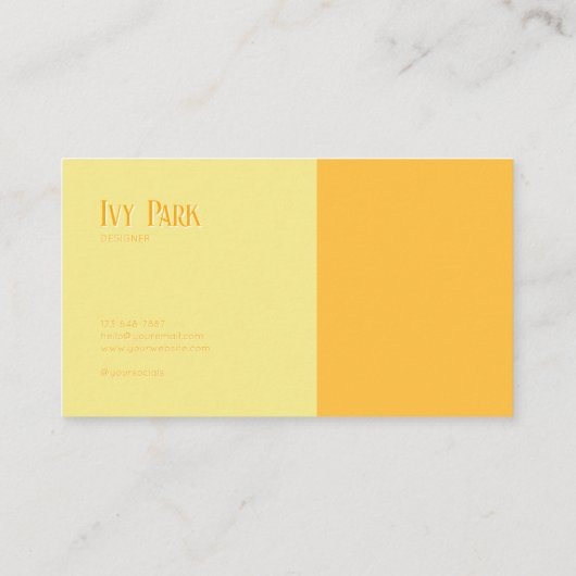 Sunny Yellow Mimosa Floral Geometric Diamond 名刺 (裏面)