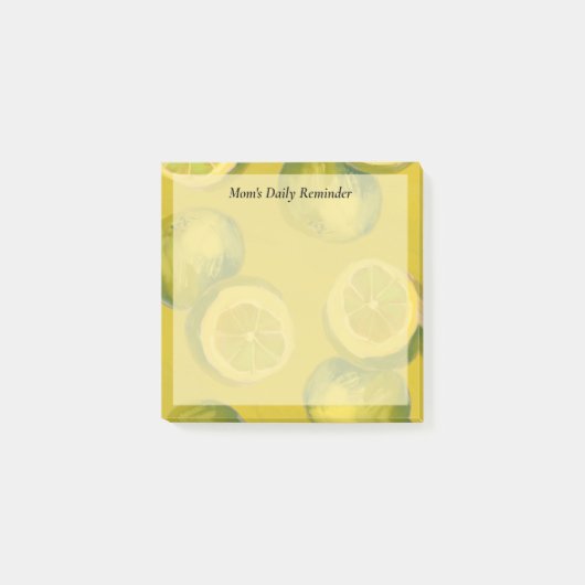 Sunny Yellow Painterly Lemon Mom Reminder ポストイット (正面)