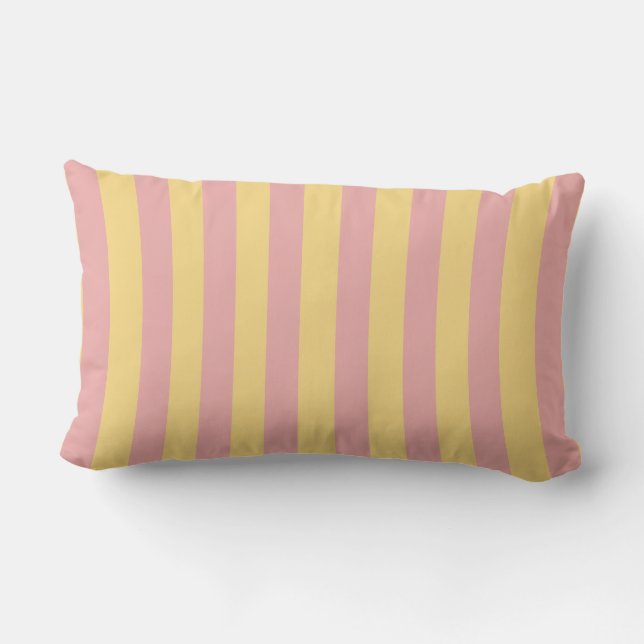 Sunny Yellow & Pink Striped  アウトドアクッション (裏面)