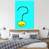 Sunny Yellow Question Mark Emoji, Kids Art :) キャンバスプリント (インサイチュ (寝室))