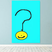 Sunny Yellow Question Mark Emoji, Kids Art :) キャンバスプリント (インサイチュ (ウッドフロア))