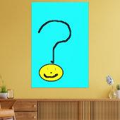 Sunny Yellow Question Mark Emoji, Kids Art :) キャンバスプリント (インサイチュ (リビング))
