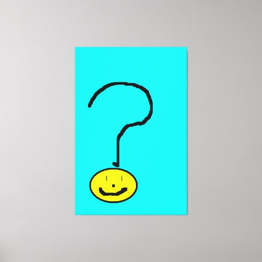 Sunny Yellow Question Mark Emoji, Kids Art :) キャンバスプリント (正面)
