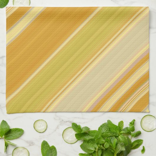 Sunny Yellow Stripes キッチンタオル (折り畳み)