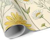 Sunny Yellow Wildflowers and Dainty Meadow Blooms ラッピングペーパー (ロールコーナー)