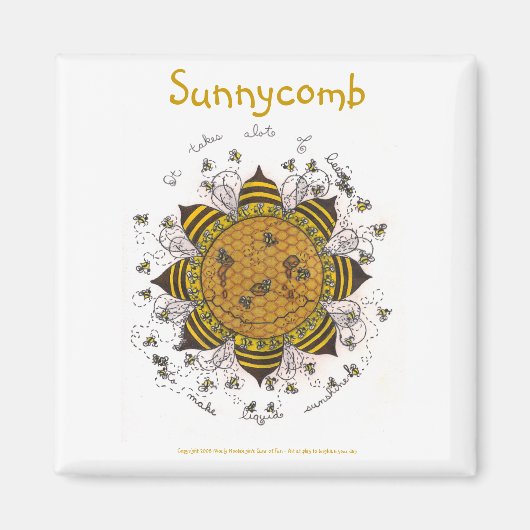 Sunnycomb - 2インチ角磁石（白） マグネット (正面)