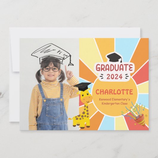 Sunray Kid Preschool写真卒業発表 招待状 (正面)