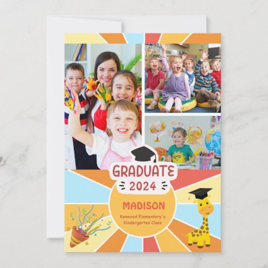 Sunray Kids小学校の卒業発表 招待状 (正面)