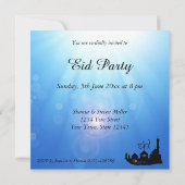 Sunraysが付いているEidムバラクのモスク-パーティの招待状 招待状 (裏面)