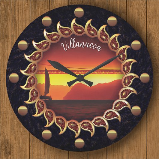 Sunrays Sunset 1124 ラージ壁時計