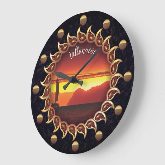 Sunrays Sunset 1124 ラージ壁時計 (傾斜)