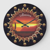 Sunrays Sunset 1124 ラージ壁時計 (正面)