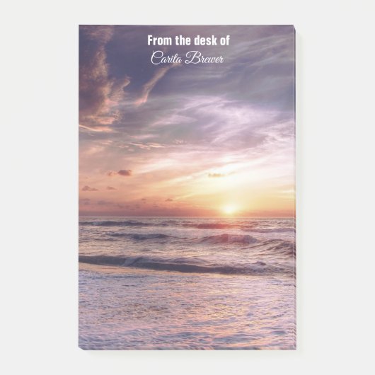 'Sunrise'モノグラムの Post-Itメモ ポストイット (正面)