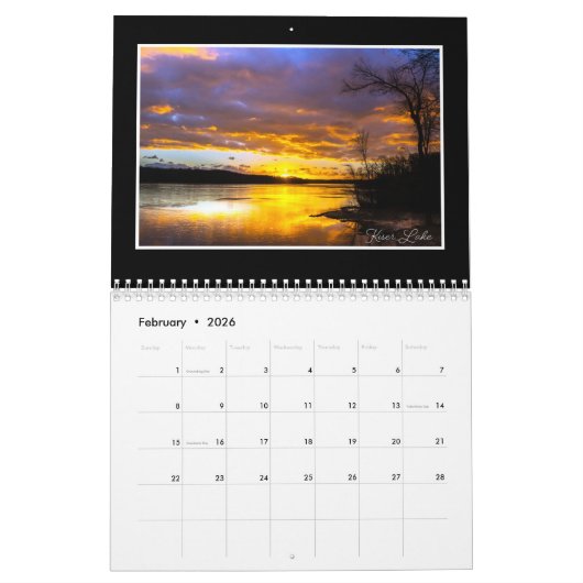 Sunrise 2020月次カレンダーby Tom Minutolo カレンダー (2月 2026)