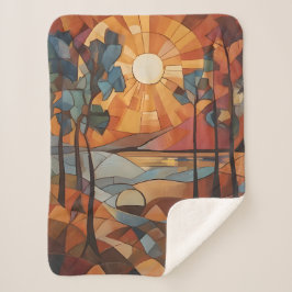 Sunrise - abstract シェルパブランケット