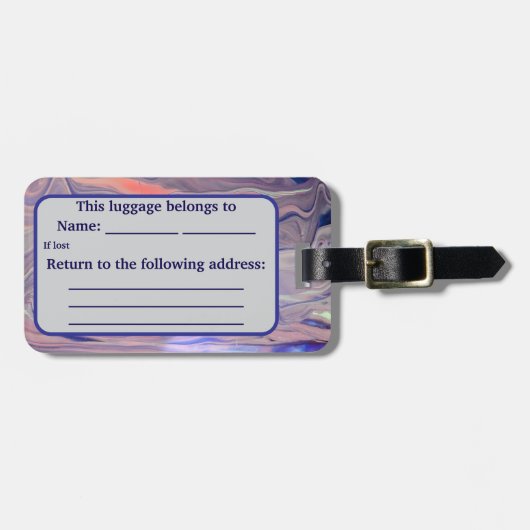 Sunrise Acrylic Pour Inspired ラゲッジタグ (正面横)