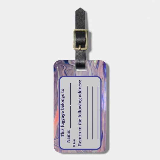 Sunrise Acrylic Pour Inspired ラゲッジタグ (正面縦)