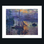 Sunrise at sea by Claude Monet impressionist art ポスター<br><div class="desc">This piece is titled: Sunrise at Sea Sometimes also called: Sunrise (Marine) Beautiful colorful fishing boats in morning light by French Impressionist master. Claude Monet was a gifted painter with a long and prolific career. He was a founding father of French impressionist painting. The movement takes its name from the...</div>