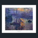 Sunrise at sea by Claude Monet impressionist art ポスター<br><div class="desc">This piece is titled: Sunrise at Sea Sometimes also called: Sunrise (Marine) Beautiful colorful fishing boats in morning light by French Impressionist master. Claude Monet was a gifted painter with a long and prolific career. He was a founding father of French impressionist painting. The movement takes its name from the...</div>