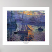 Sunrise at sea by Claude Monet impressionist art ポスター (正面)