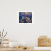 Sunrise at sea by Claude Monet impressionist art ポスター (キッチン)