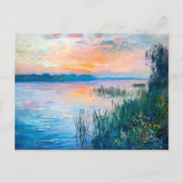 Sunrise Autumn River Reflections シーズンポストカード