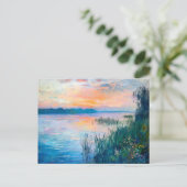 Sunrise Autumn River Reflections シーズンポストカード (スタンド正面)