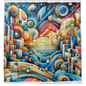 Sunrise City  シャワーカーテン (正面)